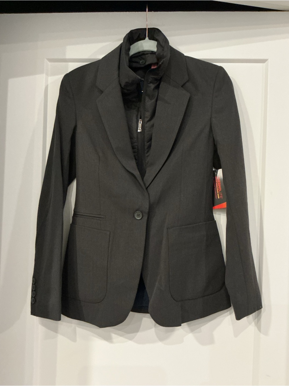 Modern Ambition Black Women's Tailored Blazer with Quilted Zip-In Liner XS